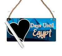 Days Until Egypt Countdown Plaque | MDF Wood | Travel Countdown Sign for Egypt Holidays | Personalised Adventure Countdown | Unique Wall Hanging Decor (Blue, With Pen)
