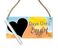 Days Until Egypt Countdown Plaque | MDF Wood | Travel Countdown Sign for Egypt Holidays | Personalised Adventure Countdown | Unique Wall Hanging Decor (Yellow & Blue, With Pen)