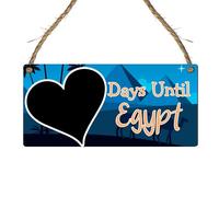 Days Until Egypt Countdown Plaque | MDF Wood | Travel Countdown Sign for Egypt Holidays | Personalised Adventure Countdown | Unique Wall Hanging Decor (Blue, Without Pen)