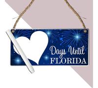 Days Until Florida: Material Options - Girls Children's Gift, Holiday Countdown Chalkboard Plaque - Modern Design, Family Vacation Countdown (Acrylic Indoor & Outdoor Use, With Pen)