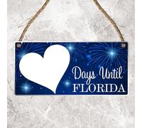 Days Until Florida: Material Options - Girls Children's Gift, Holiday Countdown Chalkboard Plaque - Modern Design, Family Vacation Countdown (Acrylic Indoor & Outdoor Use, Without Pen)