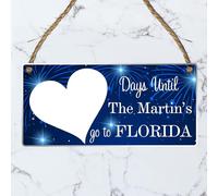 "Days Until Florida" Personalised Countdown Sign - Custom Family Vacation Plaque - Ideal for Florida Fans and Enthusiasts (Acrylic Indoor & Outdoor Use, Without Pen)