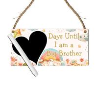 Days Until I Am a Big Brother Chalkboard Countdown Plaque - Sibling Countdown - Interactive Way for Boys to Prepare for Their New Role (Rainbow, With Pen, Small: 19 cm (H) × 9 cm (W))