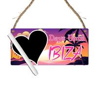 Days Until Ibiza Holiday Countdown Chalkboard Plaque - Vibrant Sunset Design - Countdown Sign for Ibiza Vacation - Ibiza Party Prep, and Gift Ideas (Large: 29 cm (H) × 13.5 cm (W))