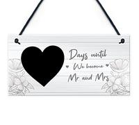 RED OCEAN Days Until We Become Mr And Mrs Hanging Sign Wedding Gift Countdown Sign Keepsake