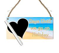 Days Until We Go on Holiday" Countdown Plaque | Beach-Themed Chalkboard Sign for Tracking Holidays & Vacations | Fun Gift for Travel Enthusiasts, (Beach, WITH PEN, Large: 29 cm (H) × 13.5 cm (W))