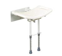 Days Wall Mounted Shower Seat with Legs, Aluminium Shower Chair, Contoured Seat with Height Adjustable Legs, Built in Handles for Security, Folds Against Wall (Eligible for VAT relief in the UK)
