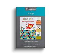 DaySpring - Baby is Here! King James Version - 4 Design Assortment with Scriptures - 12 Boxed Baby Shower Cards & Envelopes (J7441)