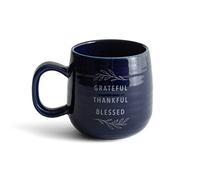 Dayspring - Grateful Thankful Blessed - 16 oz. Inspirational Ceramic Mug (J3876), Blue