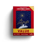 DaySpring Oh Holy Night - Religious Scenes Bulk Christmas Boxed Cards - 6 Design Assortment With KJV Scripture - 48 Inspirational Christmas Cards & Envelopes