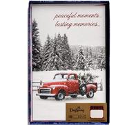 DaySpring - Peaceful Moments Lasting Memories - 18 Red Truck Christmas Boxed Cards and Envelopes (U1004)