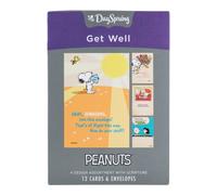 DaySpring - Peanuts - Get Well - 4 Design Assortment with Scripture - 12 Get Well Boxed Cards & Envelopes