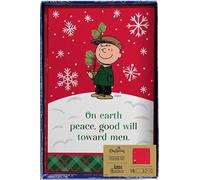 Dayspring - Peanuts Peace Good Will Toward Men - 18 Christmas Boxed Cards and Envelopes, KJV