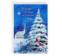 Dayspring Religious Christmas Cards (16 Cards and Envelopes) Winter Church
