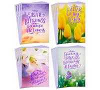 DaySpring Religious Easter Cards Assortment (16 Cards with Envelopes, 4 Designs) Tulip, Lily, Butterfly, Nature