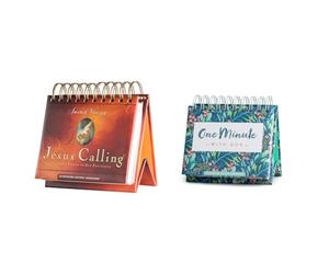 DaySpring - Sarah Young - Jesus Calling: Enjoying Peace in His Presence - An Inspriational DaySpring & One Minute with God - Perpetual Calendar (J1391), Green, 5 1/2" x 5 1/4" x 1 1/4"