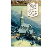 DaySpring - Thomas Kinkade - God’s Love Still Shines Bright - 50 Bulk Christmas Boxed Cards, NRSV (J7189), Multi