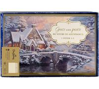 DaySpring - Thomas Kinkade Grace and Peace Be Yours - 18 Christmas Boxed Cards and Envelopes