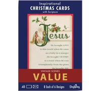 DaySpring - Vintage Christmas Blessings - 48 Inspirational Christmas Cards with Scripture and Envelopes