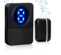 DAYTECH Door Alarm Sensor When Door Opens with Digital Display Door Sensor Alert Chime for Home Business Restaurant Retail Store 1 UK Plug-in Receiver & 1 Magnetic Sensor