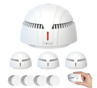 Daytech Smoke Alarm for Home,10-Year Battery Fire Alarm with Magnetic Mount,Mini Style Smoke Detector Conforms to EN 14604 Standard,LED & Silence Button,Fire Detector for Home Caravan Office 4 PACK