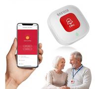DAYTECH Tuya WiFi Smart Rechargeable Call Button Alarm, Wireless Fall Alarm for Elderly,Personal Alarms for Elderly Disabled Handicapped, 1 Emergency Call Button, Supports 2.4GHz Wi-Fi, NO FEES