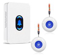 DAYTECH Wireless Call Button for Elderly 1 UK Receiver 2 Waterproof Button