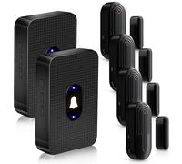 DAYTECH Wireless Door Alarm Sensor, Door Open Alarm Chime, Entry Alert For Home Store Office Security, 300ft/100m Operating Range, 55 Ringtones 5 Volume, 2 Receivers & 4 Sensors