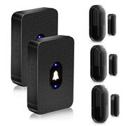 DAYTECH Wireless Door Sensor Alarm, Door Open Alarm Chime, Entry Alert For Home Store Office Security, 300ft/100m Operating Range, 55 Ringtones 5 Volume, 2 Receivers & 3 Sensors
