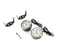 Daytime Running Light, Super Bright Super White 9-SMD LED Fog Lamp 12V Round Bulb 2pcs for Cars SUVs Driving in Fog Rainy Weather Daytime Visibility Safety