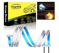 Daytime Running Lights 60CM Dual Color White Driving Amber Sequence Running Waterproof Slim Flexible DRL Led Strip Lights Turn Signal Lights For Car Headlight 12V Pack of 2 PCS