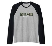 Dayton Idaho Camo Novelty Graphic Souvenir Raglan Baseball Tee