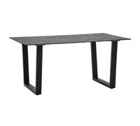 dayton rectangular glass dining table in black marble effect