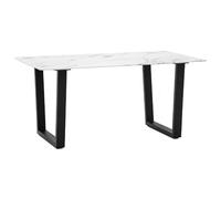 dayton rectangular glass dining table in white marble effect