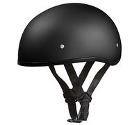 Daytona Helmets D1-BNS Skull Cap Style Motorcycle Helmet Bundle with Head Wrap and Cloth Draw String Bag, Dull Black, X-Large by