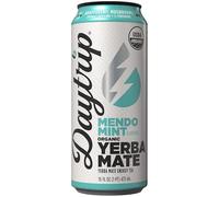 Daytrip Organic Yerba Mate Energy Drink- Clean, Plant Based Caffeine (200mg) with Adaptogenic Mushrooms and Green Tea for Focus and Brain Fog - Low Calorie, Low Sugar (12 Pack Case)