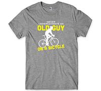 Daytripper Clothing Never Underestimate an Old Guy On A Bicycle Mens Funny Unisex T-Shirt-Medium-Grey