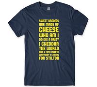 Daytripper Clothing Sweet Dreams are Made of Cheese Mens Unisex Funny Slogan T-Shirt-Large-Navy