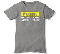 Daytripper Clothing Warning May Start Talking About Cars Mens Funny Slogan Unisex T-Shirt -X-Large-Grey