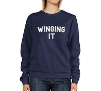 Daytripper Clothing Winging It Womens Ladies Sweatshirt Sweater-Medium-Navy