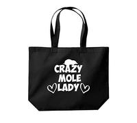 Daytripper Crazy Mole Lady Womens Ladies Funny Moles Tote Shopping Gym Beach Bag 39 x 35 x 13.5cm 18 litres
