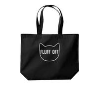 Daytripper Fluff Off Cat Face Funny Slogan Tote Shopping Gym Beach Bag 39 x 35 x 13.5cm 18 litres