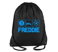 Daytripper Freddie Eat Sleep Football Soccer Personalised Custom Name Boys Sport Gym Bag School Gymsac 33 x 45 cm 11 Litrers