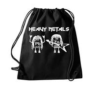 Daytripper Heavy Metals Lead Zinc Funny Slogan Gym Drawstring Bag School PE Kit In Black Colour Gymnastics Swimming Sport