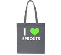Daytripper I Love Sprouts Christmas Tote Shopping Gym Beach Bag 42cm x38cm, 10 litres-Grey