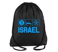 Daytripper Israel Eat Sleep Football Soccer Personalised Custom Name Boys Sport Gym Bag School Gymsac 33 x 45 cm 11 Litrers