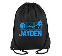 Daytripper Jayden Eat Sleep Rugby Union Personalised Custom Name Boys Sport Gym Bag School Gymsac 33 x 45 cm 11 Litrers
