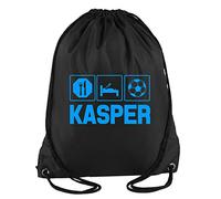 Daytripper Kasper Eat Sleep Football Soccer Personalised Custom Name Boys Sport Gym Bag School Gymsac 33 x 45 cm 11 Litrers
