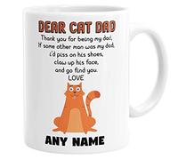 Daytripper Personalised Cat Dad Mug, Funny Gift for Cat Owner, Present from The Cat, Novelty Cup, Humorous Gifts for Him, Custom, Birthday, Christmas, Father's Day