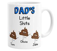 Daytripper Personalised Dad's Little Shits Mug, Funny Father's Day Gift, Custom Names, Coffee Mug, Tea Cup, Gifts for Dad, from The Kids, Birthday Christmas